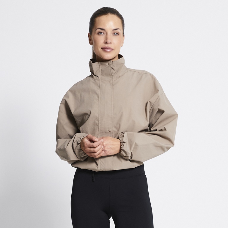 High neck sporty jacket "Windy" Taupe